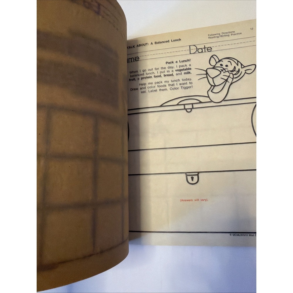 Disney School House Winnie The Pooh Nutrition And You Language Arts Dis 002AC - Picture 12 of 16